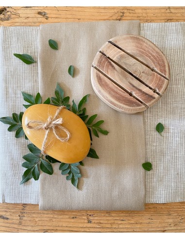 Christmas pack : Vegetal coriander soap + Wooden soap holder